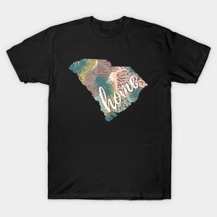 South Carolina SC Home Tropical Map T-Shirt